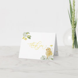 Tarjeta de agradecimiento de Baby Shower amarilla 