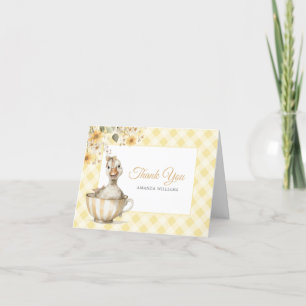 Tarjeta de agradecimiento de Baby Shower amarilla