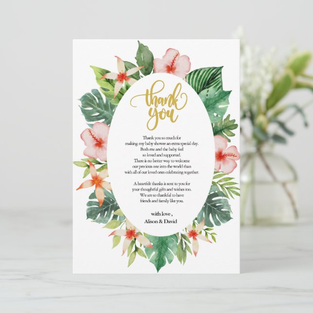Tarjeta de agradecimiento de Baby Shower | Amigos  (Anverso de pie)