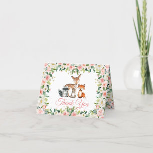 Tarjeta de agradecimiento de Baby Shower Animals &