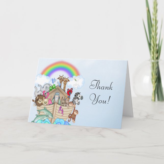 Tarjeta de agradecimiento de Baby Shower Ark de No (Anverso)