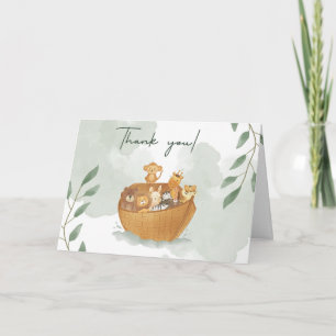 Tarjeta de agradecimiento de Baby Shower Ark de No