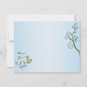 Tarjeta de agradecimiento de Baby Shower, "Aves de
