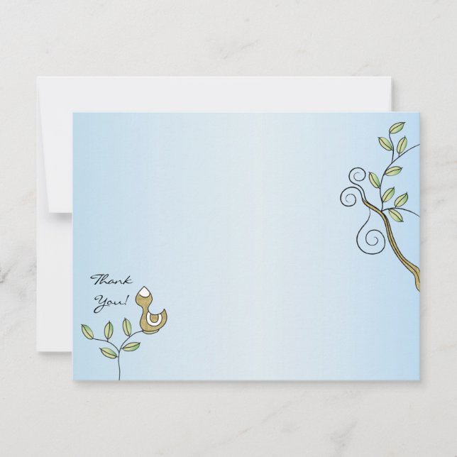 Tarjeta de agradecimiento de Baby Shower, "Aves de (Anverso)