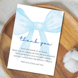 Tarjeta de agradecimiento de baby shower azul – Ed
