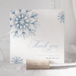 Tarjeta de agradecimiento de Baby Shower azul Snow
