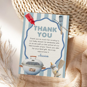 Tarjeta de agradecimiento de Baby Shower BBQ Backy