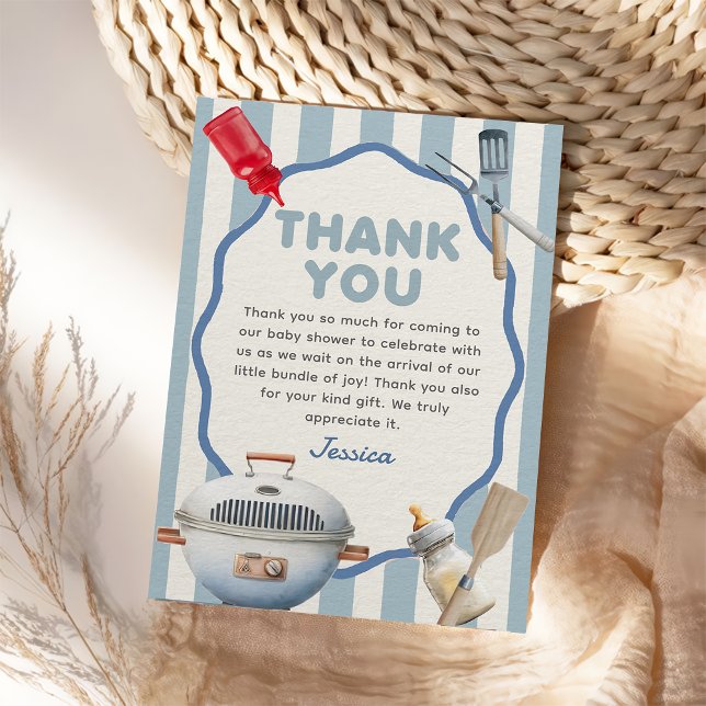 Tarjeta de agradecimiento de Baby Shower BBQ Backy (Subido por el creador)