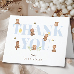 Tarjeta de agradecimiento de Baby Shower Bear Hone