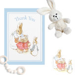 Tarjeta de agradecimiento de Baby Shower Beatrix P<br><div class="desc">Cute Beatrix Potter azul mamá conejito con bebés conejitos ducha bebé,  nota de agradecimiento. Tan simple y dulce. Perfecto para tus tarjetas de "Gracias" para cualquier ocasión.</div>