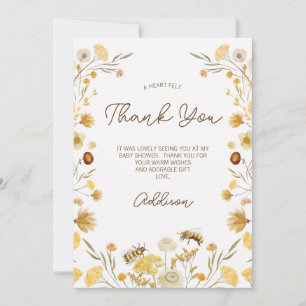 Tarjeta de agradecimiento de Baby Shower Bee Wildf
