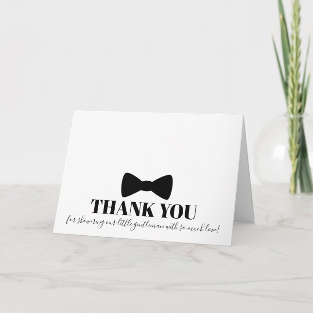 Tarjeta de agradecimiento de Baby Shower Black Bow (Anverso)