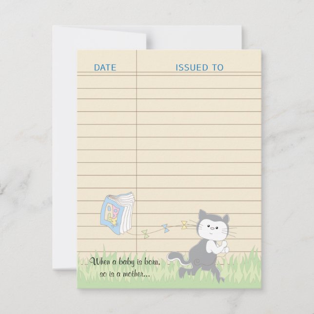 Tarjeta de agradecimiento de Baby Shower, Blue/Bui (Anverso)