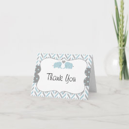 Tarjeta de agradecimiento de Baby Shower Blue Gray