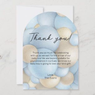 Tarjeta de agradecimiento de Baby Shower Blue Hot