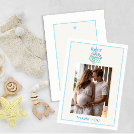 Tarjeta de agradecimiento de Baby Shower Blue Mist