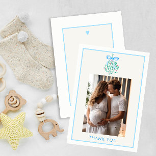 Tarjeta de agradecimiento de Baby Shower Blue Mist