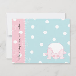Tarjeta de agradecimiento de Baby Shower, Blue/Pin