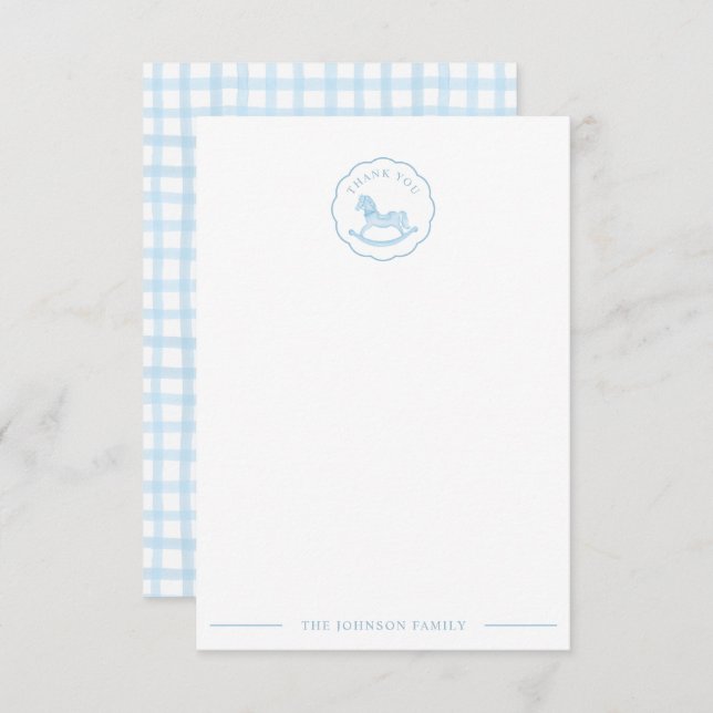 Tarjeta de agradecimiento de Baby Shower Blue Rocs (Anverso / Reverso)