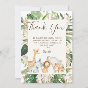 Tarjeta de agradecimiento de Baby Shower Boho Gree