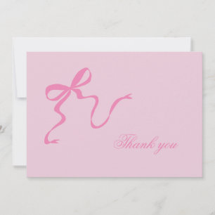 Tarjeta de agradecimiento de Baby Shower Bow rosa