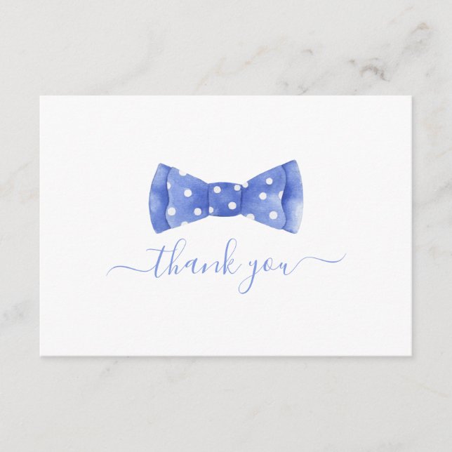 Tarjeta de agradecimiento de Baby Shower Bow tie (Anverso)