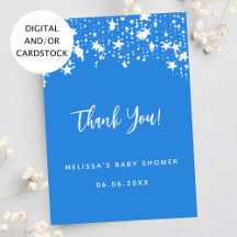 tarjeta de agradecimiento de Baby Shower brillante