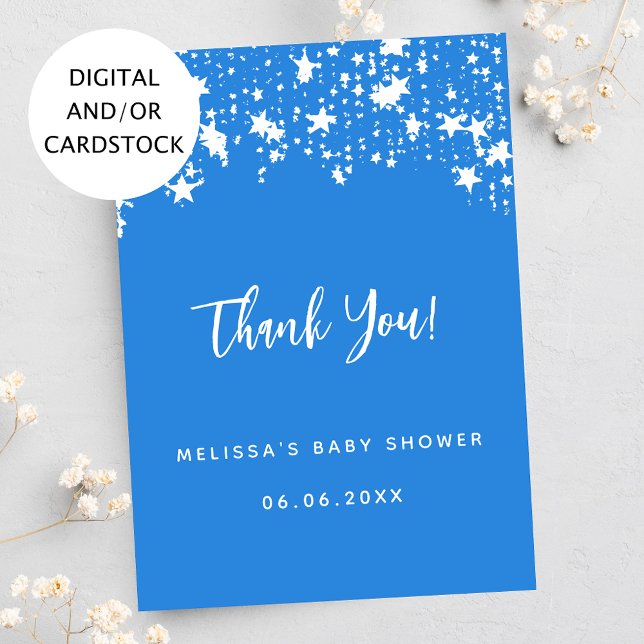 tarjeta de agradecimiento de Baby Shower brillante (Subido por el creador)