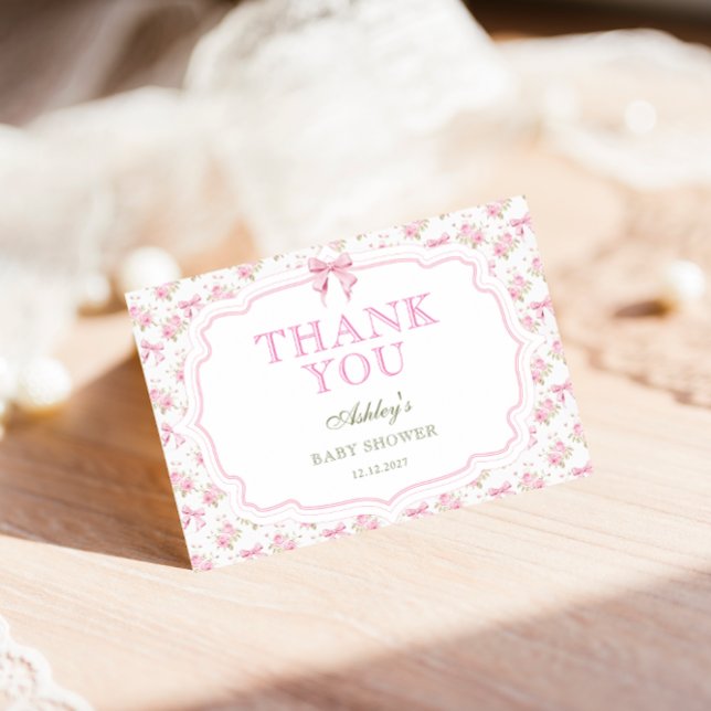 Tarjeta de agradecimiento de Baby Shower Chica de  (Subido por el creador)