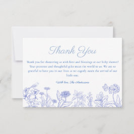 Tarjeta de agradecimiento de Baby Shower Chinoiser
