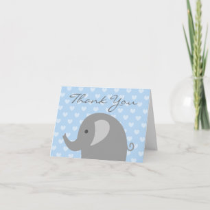Tarjeta de agradecimiento de Baby Shower con elefa