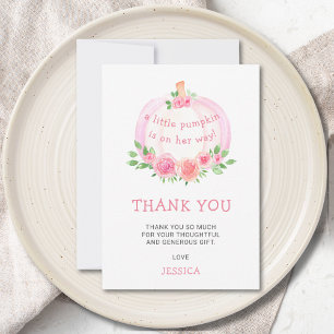Tarjeta de agradecimiento de Baby Shower con Flora
