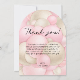 Tarjeta de agradecimiento de Baby Shower con globo