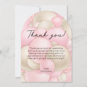 Tarjeta de agradecimiento de Baby Shower con globo