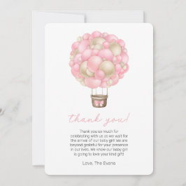 Tarjeta de agradecimiento de Baby Shower con globo