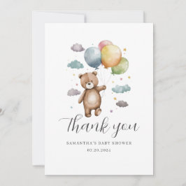 Tarjeta de agradecimiento de Baby Shower con globo