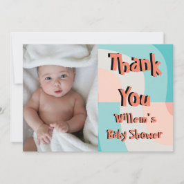 Tarjeta de agradecimiento de Baby Shower con resum