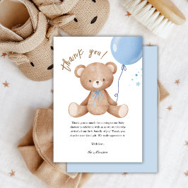 Tarjeta de agradecimiento de Baby Shower de Blue B