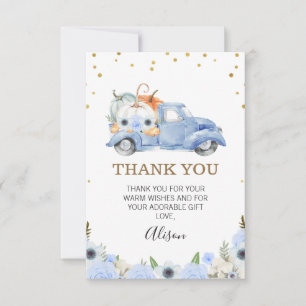 Tarjeta de agradecimiento de Baby Shower de Blue P