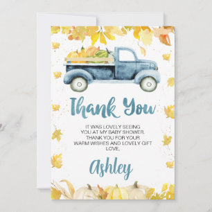 Tarjeta de agradecimiento de Baby Shower de Blue P