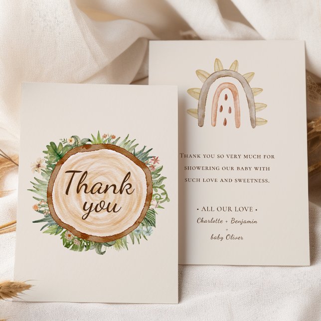 Tarjeta de agradecimiento de Baby Shower de Boho D (Subido por el creador)