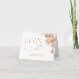 Tarjeta de agradecimiento de Baby Shower de Boho P