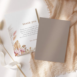 Tarjeta de agradecimiento de Baby Shower de Boho P