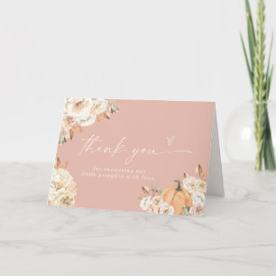 Tarjeta de agradecimiento de Baby Shower de calaba