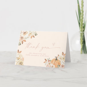 Tarjeta de agradecimiento de Baby Shower de calaba