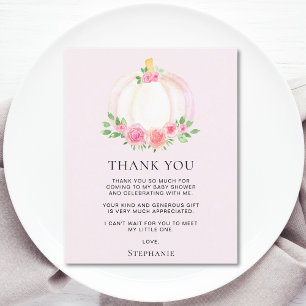 Tarjeta de agradecimiento de Baby Shower de calaba