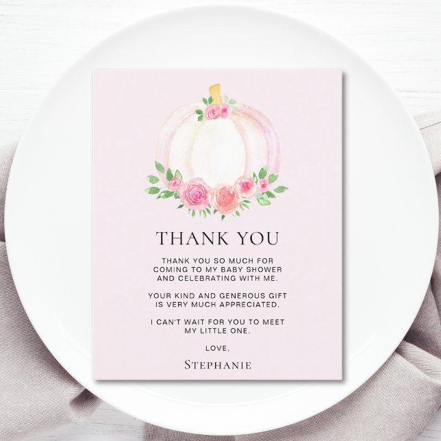Tarjeta de agradecimiento de Baby Shower de calaba (Subido por el creador)