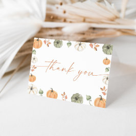 Tarjeta de agradecimiento de Baby Shower de calaba