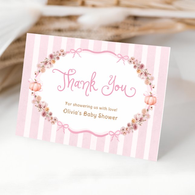 Tarjeta de agradecimiento de Baby Shower de calaba (Subido por el creador)
