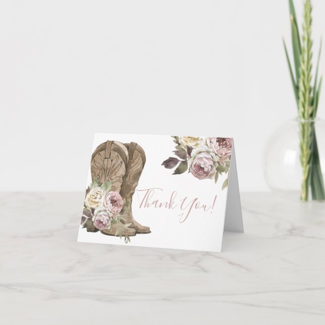 Tarjeta de agradecimiento de Baby Shower de Cowgir (Anverso)